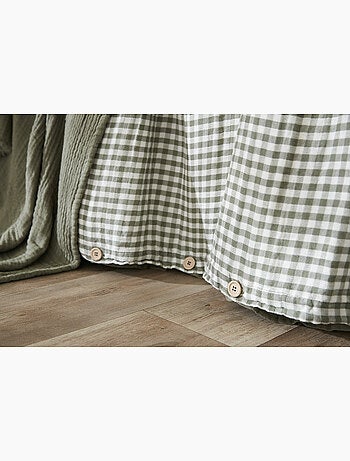 Housse de couette réversible – gaze de coton tissée teintée – carreaux vichy - vickie