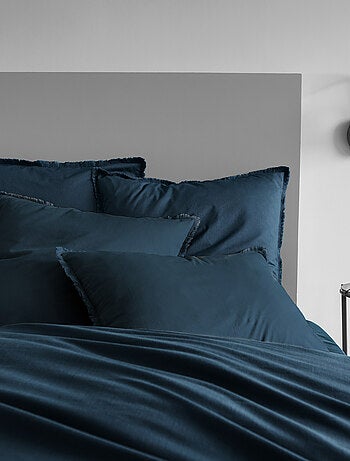 Housse de couette unie en coton, coton lavé