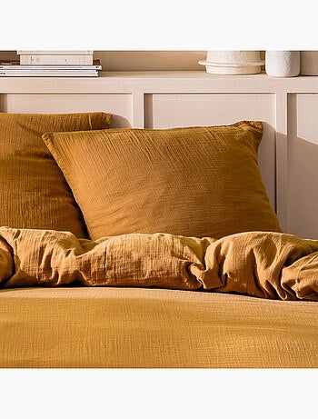 Housse de couette unie en coton, gaze de coton