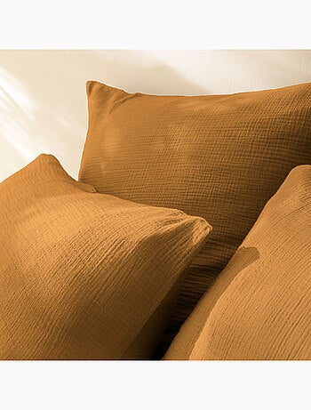 Housse de couette unie en coton, gaze de coton