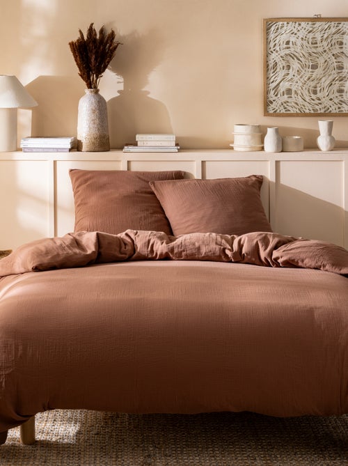 Housse de couette unie en coton, gaze de coton - Kiabi Housse de couette unie en coton, gaze de coton - Kiabi