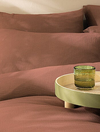 Housse de couette unie en coton, gaze de coton
