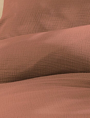 Housse de couette unie en coton, gaze de coton