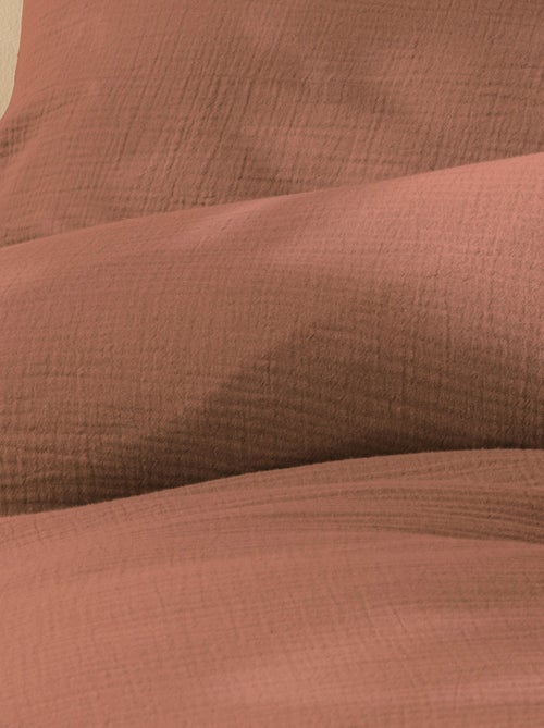 Housse de couette unie en coton, gaze de coton - Kiabi Housse de couette unie en coton, gaze de coton - Kiabi