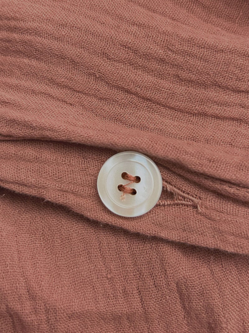 Housse de couette unie en coton, gaze de coton Terracotta - Kiabi