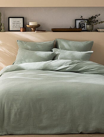 Housse de couette unie en coton, gaze de coton