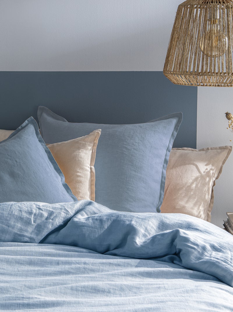Housse de couette unie en lin, passion lin Bleu clair - Kiabi