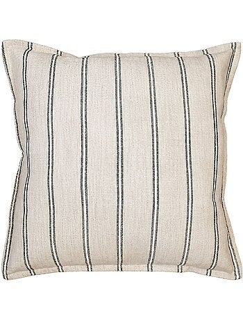 Housse de coussin 100% coton rayures rustiques lourmarin