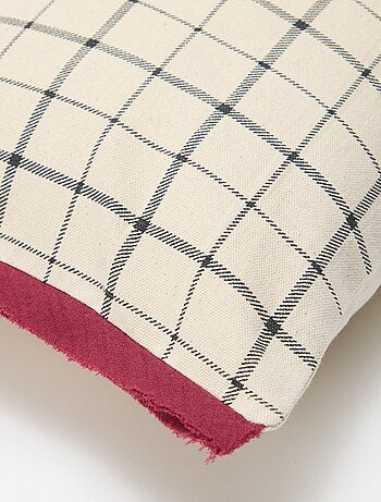 Housse de coussin à carreaux