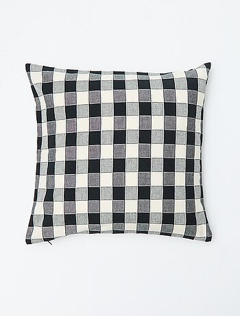 Housse de coussin à carreaux
