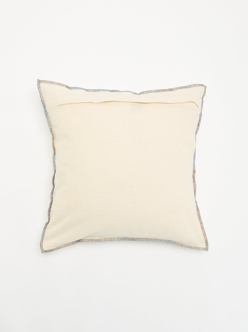 Housse de coussin à fleurs brodées Beige - Kiabi