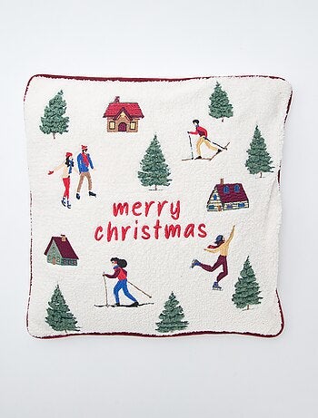 Housse de coussin avec broderies 'Noël'