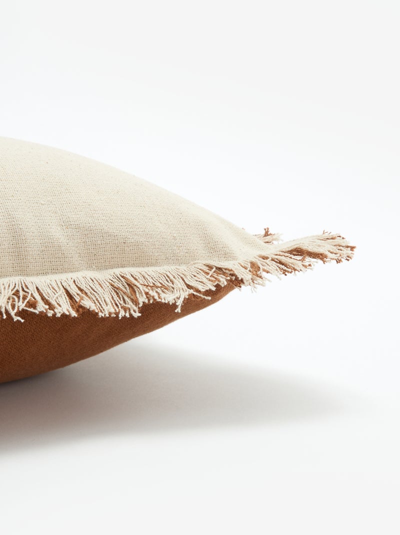 Housse de coussin avec franges 30 x 50 cm Marron - Kiabi
