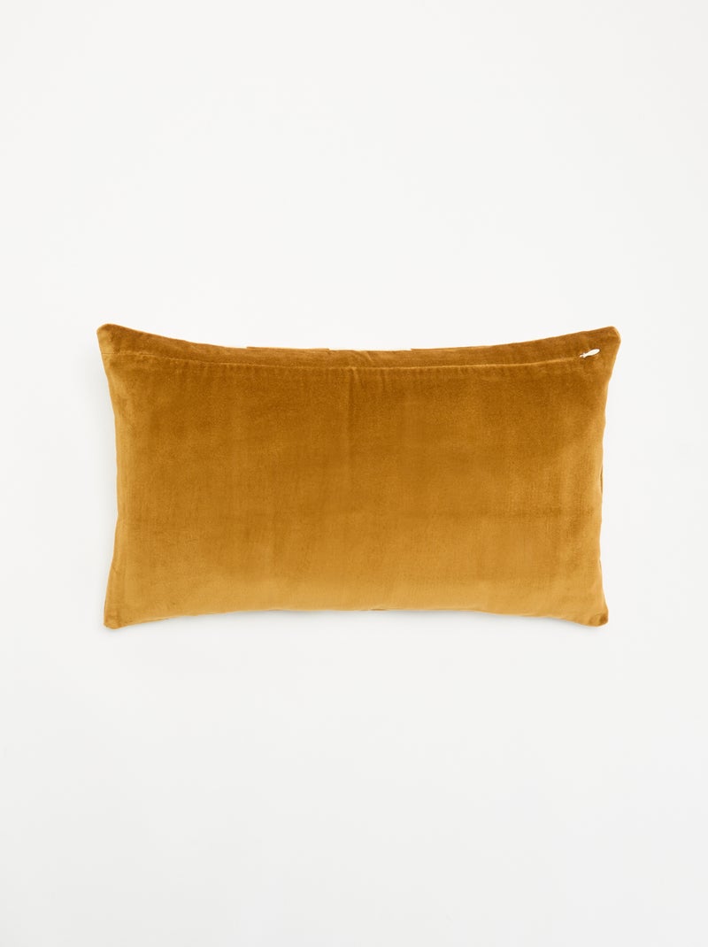Housse de coussin bi-matière Marron - Kiabi