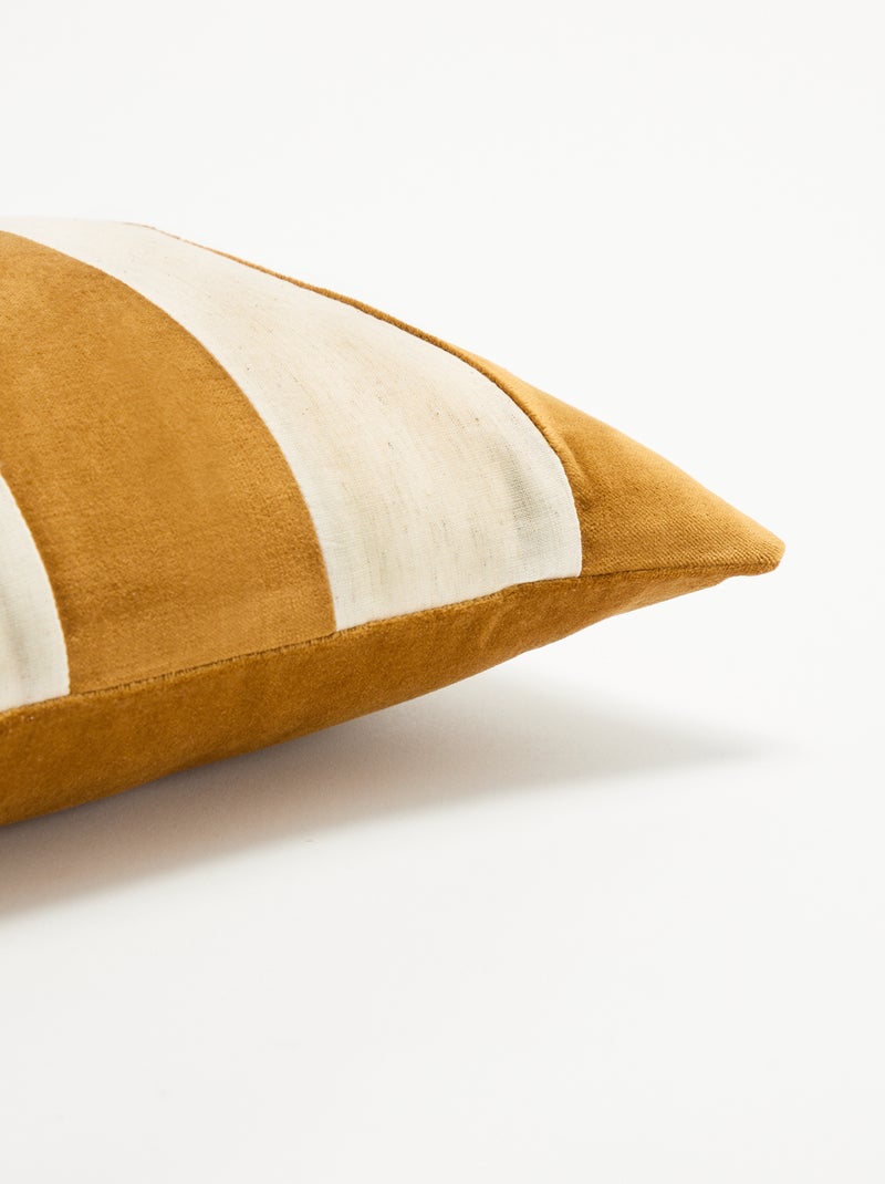 Housse de coussin bi-matière Marron - Kiabi
