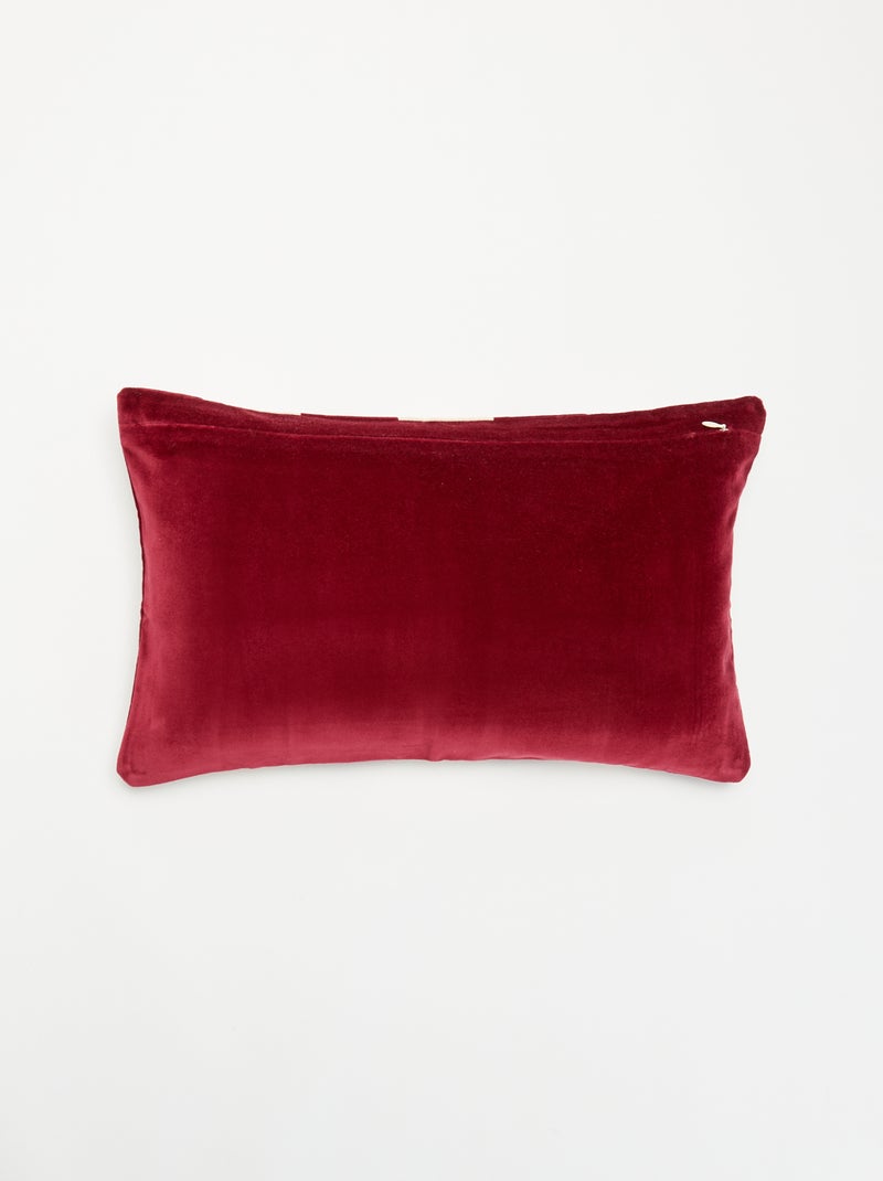 Housse de coussin bi-matière Rouge - Kiabi
