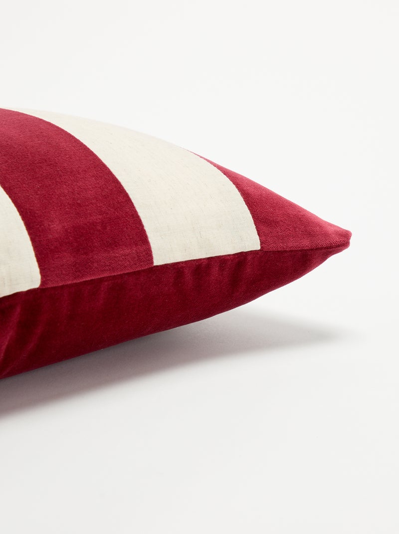 Housse de coussin bi-matière Rouge - Kiabi