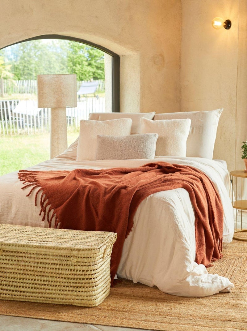 Housse de coussin bouclette Ecru - Kiabi
