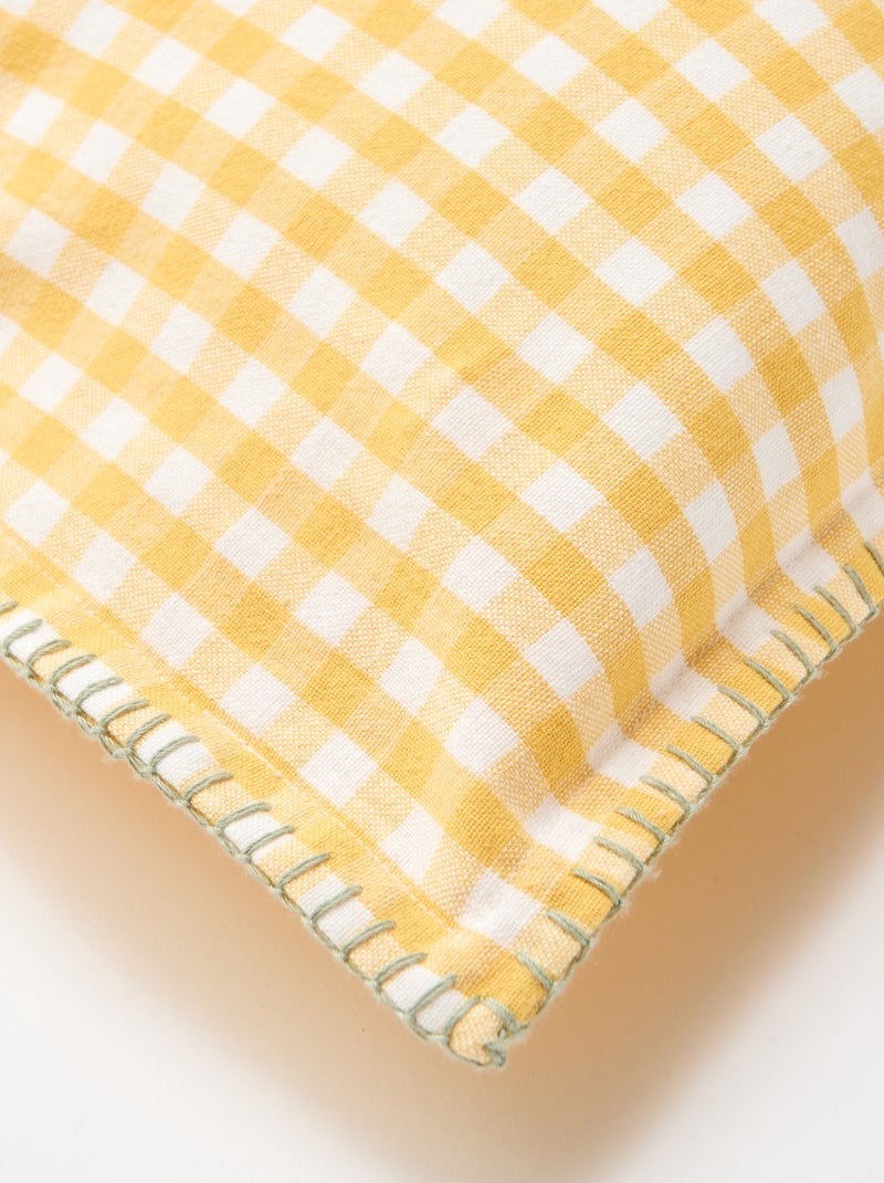 Housse de coussin brodée - KIABI Home Jaune - Kiabi