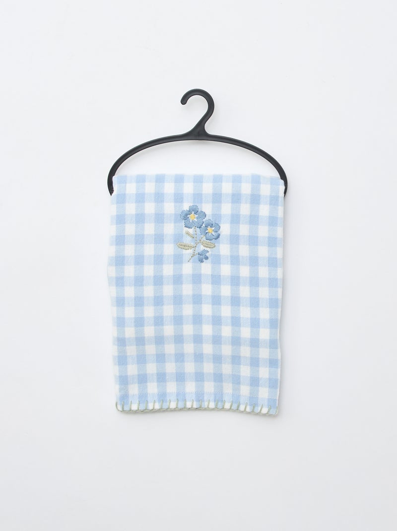 Housse de coussin brodée Bleu - Kiabi