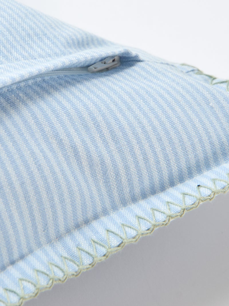 Housse de coussin brodée Bleu - Kiabi