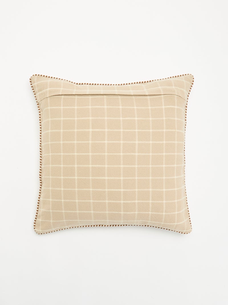 Housse de coussin carré à fleurs brodées Beige - Kiabi