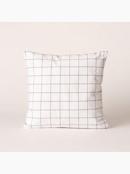 Housse de coussin carrée à carreaux en relief - Gamusi. - Kiabi