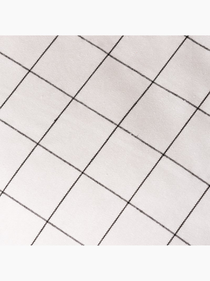 Housse de coussin carrée à carreaux en relief - Gamusi. Blanc - Kiabi