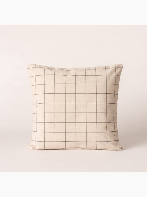 Housse de coussin carrée à carreaux en relief - Gamusi. - Kiabi