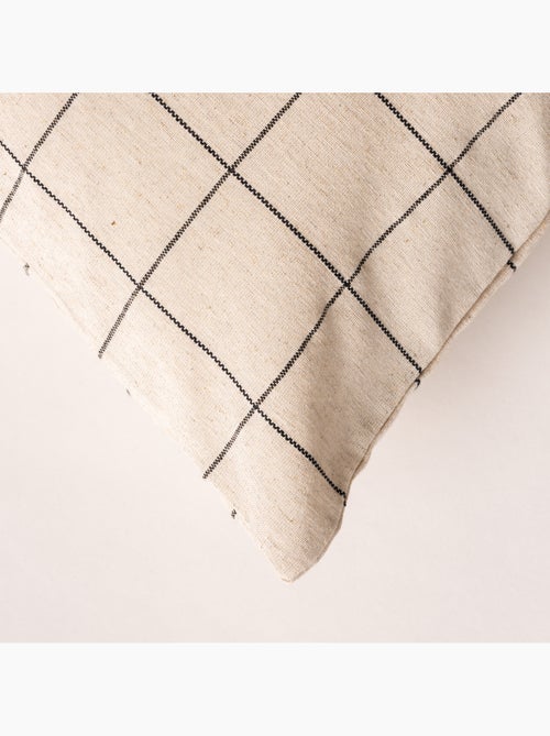 Housse de coussin carrée à carreaux en relief - Gamusi. - Kiabi