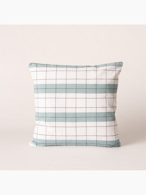 Housse de coussin carrée à rayures avec carreaux en relief - Gamusi. - Kiabi