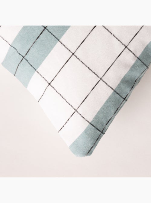 Housse de coussin carrée à rayures avec carreaux en relief - Gamusi. - Kiabi