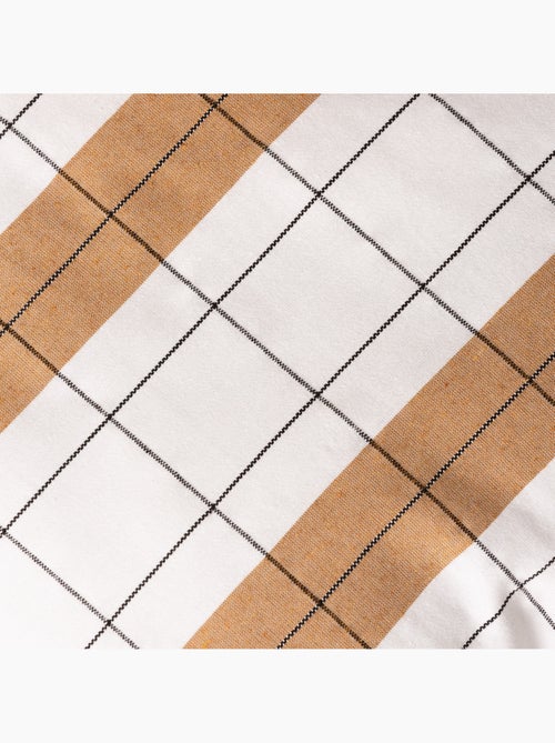 Housse de coussin carrée à rayures avec carreaux en relief - Gamusi. - Kiabi