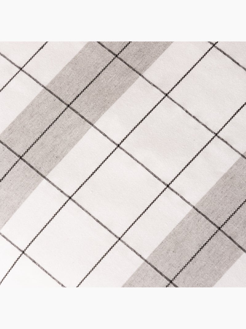 Housse de coussin carrée à rayures avec carreaux en relief - Gamusi. Gris - Kiabi
