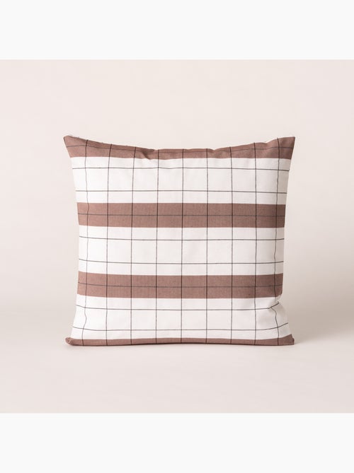 Housse de coussin carrée à rayures avec carreaux en relief - Gamusi. - Kiabi