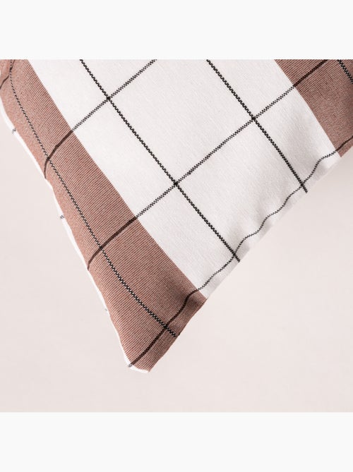 Housse de coussin carrée à rayures avec carreaux en relief - Gamusi. - Kiabi