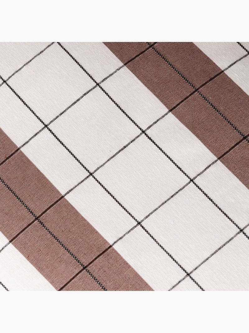 Housse de coussin carrée à rayures avec carreaux en relief - Gamusi. Marron chocolat - Kiabi