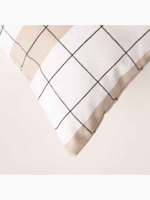 Housse de coussin carrée à rayures avec carreaux en relief - Gamusi. - Kiabi