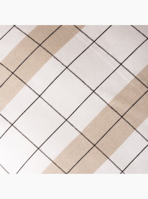 Housse de coussin carrée à rayures avec carreaux en relief - Gamusi. - Kiabi