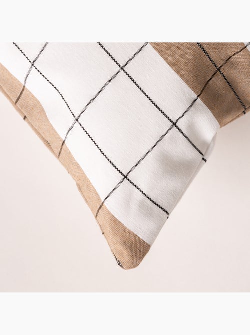 Housse de coussin carrée à rayures avec carreaux en relief - Gamusi. - Kiabi