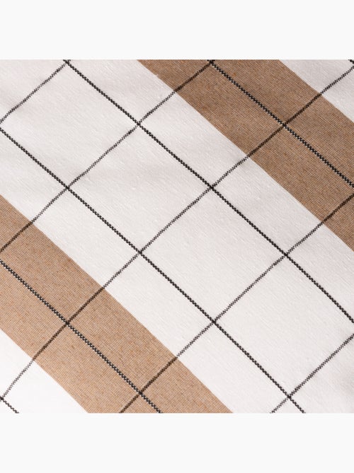 Housse de coussin carrée à rayures avec carreaux en relief - Gamusi. - Kiabi