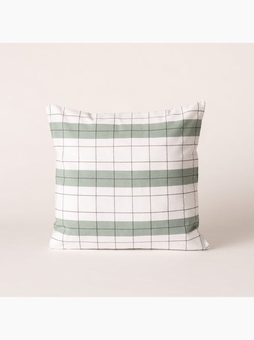 Housse de coussin carrée à rayures avec carreaux en relief - Gamusi. - Kiabi