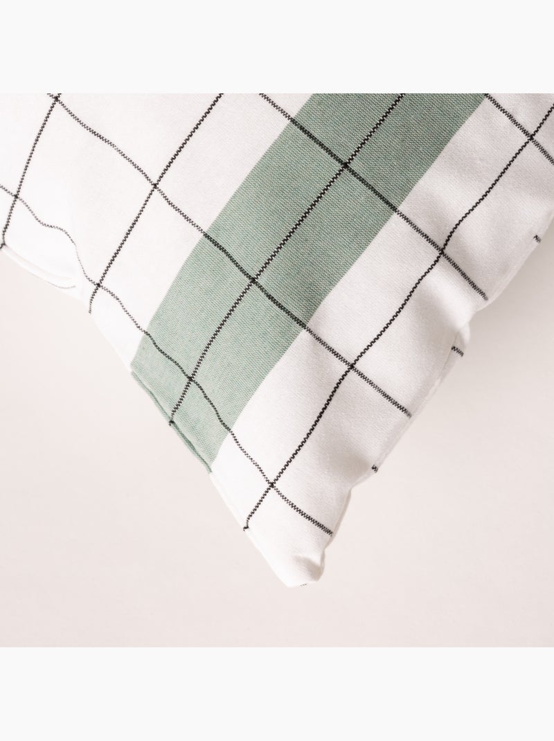 Housse de coussin carrée à rayures avec carreaux en relief - Gamusi. Vert d'eau - Kiabi