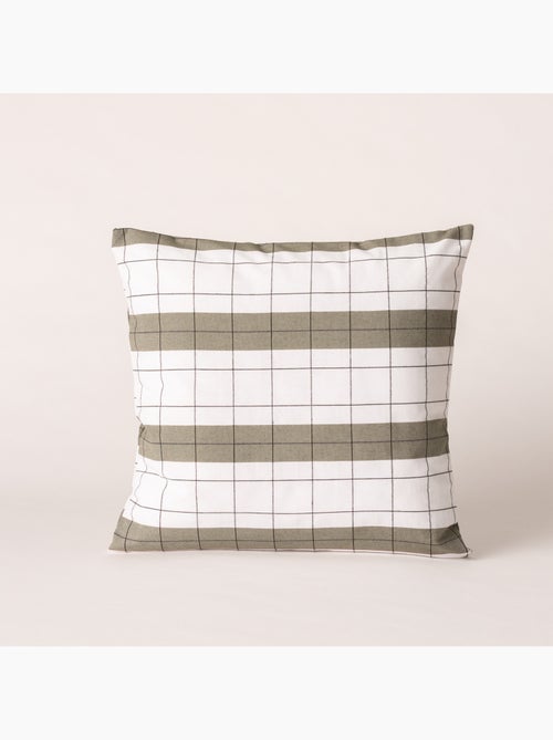 Housse de coussin carrée à rayures avec carreaux en relief - Gamusi. - Kiabi