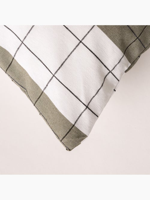 Housse de coussin carrée à rayures avec carreaux en relief - Gamusi. - Kiabi