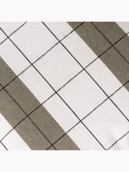 Housse de coussin carrée à rayures avec carreaux en relief - Gamusi. - Kiabi