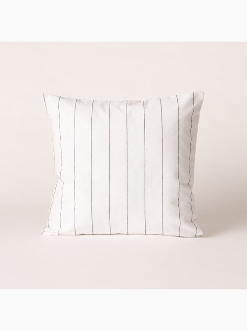 Housse de coussin carrée à rayures en relief - Gamusi. - Kiabi