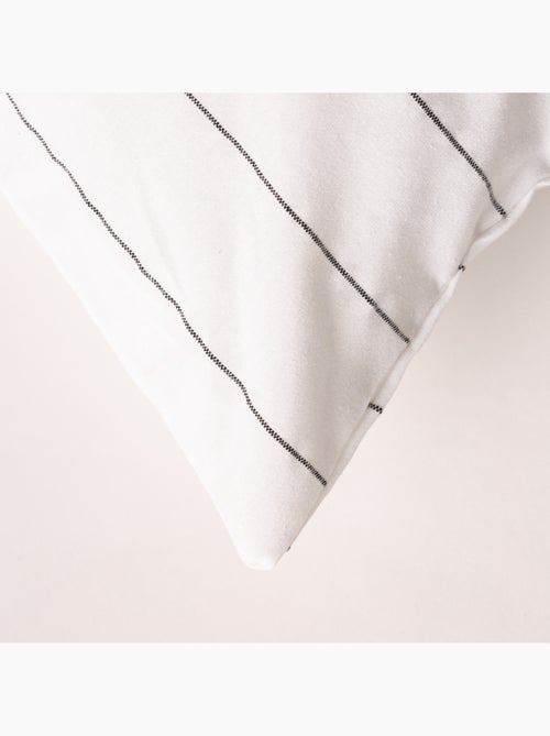 Housse de coussin carrée à rayures en relief - Gamusi. - Kiabi