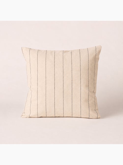 Housse de coussin carrée à rayures en relief - Gamusi. - Kiabi