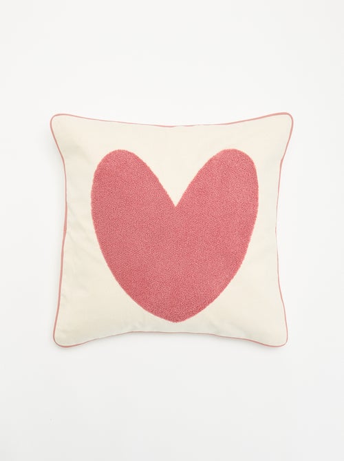 Housse de coussin carrée avec motif 'cœur' - Kiabi Housse de coussin carrée avec motif 'cœur' - Kiabi